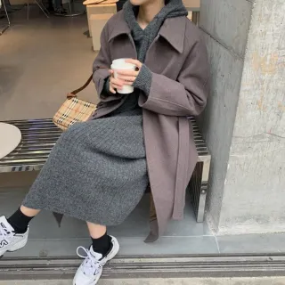 【Uicy】韓版慵懶風寬鬆長版針織毛衣 連身裙 吊帶裙 吊帶褲 S162