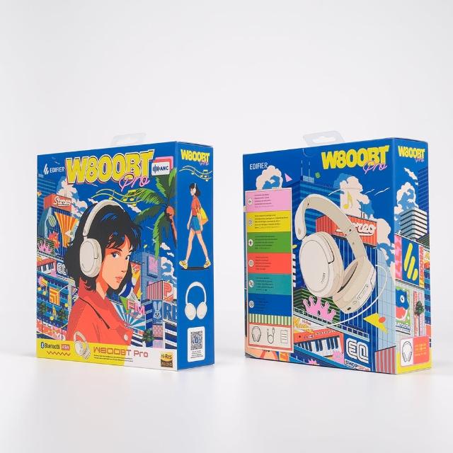 【EDIFIER】W800BT Pro 無線降噪耳罩耳機(Hi-Res/全罩耳機/專屬APP)