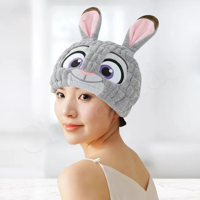【百科良品】迪士尼 動物方城市 吸水速乾 造型吸水髮帽 包頭巾 浴帽 乾髮帽(日本境內版)