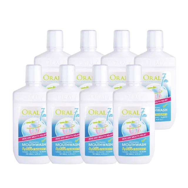 【EXCELSIOR 科懋生技】ORAL7 口立淨 酵素護理漱口水500mlx8(牙科醫師推薦 口腔乾燥專用)