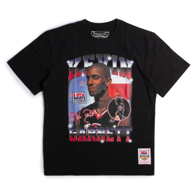 【MITCHELL & NESS】NBA 2000 Team USA Legend Collage Tee Kevin Garnett 黑 上衣 T恤 球衣
