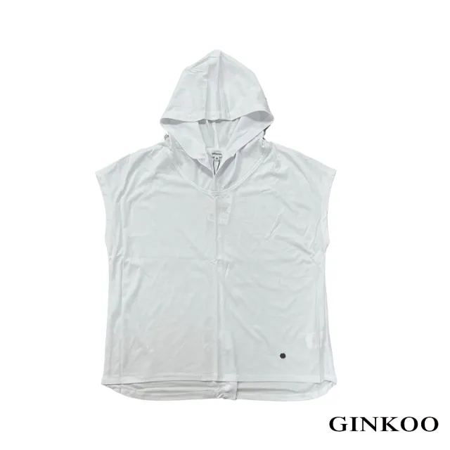 【GINKOO 俊克】後衩釦飾連帽上衣