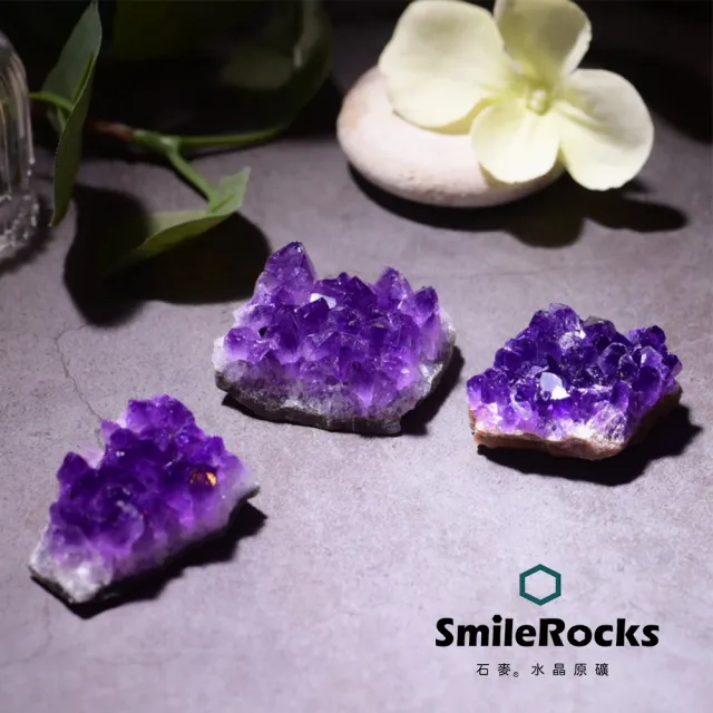 【SmileRocks 石麥】石麥水晶原礦  紫水晶片原礦 SmilePAD 6X6cm  2000優購  No.62573260337