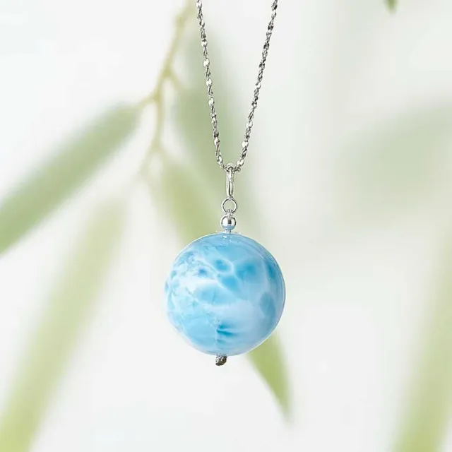 【勝弘珠寶】多明尼加拉利瑪石智慧項鍊-17MM(拉利瑪石項鍊)