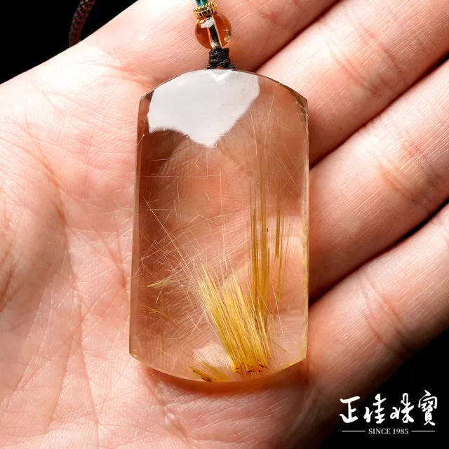 【正佳珠寶】金鈦晶 超頂級玻璃體 平安無事牌 30g 金鈦晶吊墜