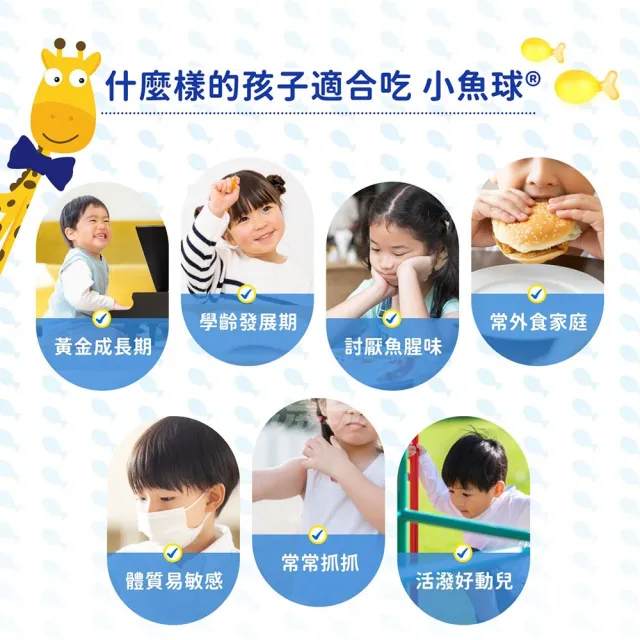 【小兒利撒爾】小魚球 咀嚼式軟膠囊 90粒4瓶組 共360粒(TG型魚油、Omega3、DHA、EPA、無魚腥味)
