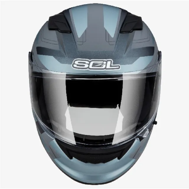 【SOL】SF-6 超新星 消光灰/藍 全罩式安全帽(內襯│鏡片│內藏墨鏡│加強型眼鏡溝)