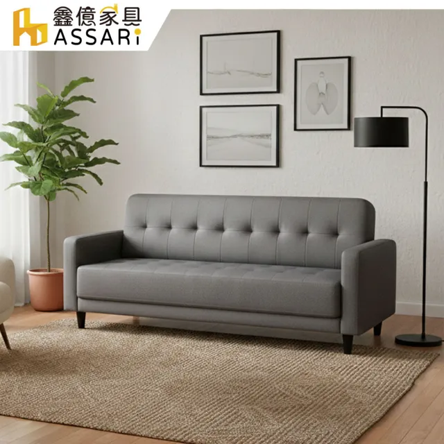 【ASSARI】三人座艾莉雅輕奢現代貓抓皮沙發(3人座)