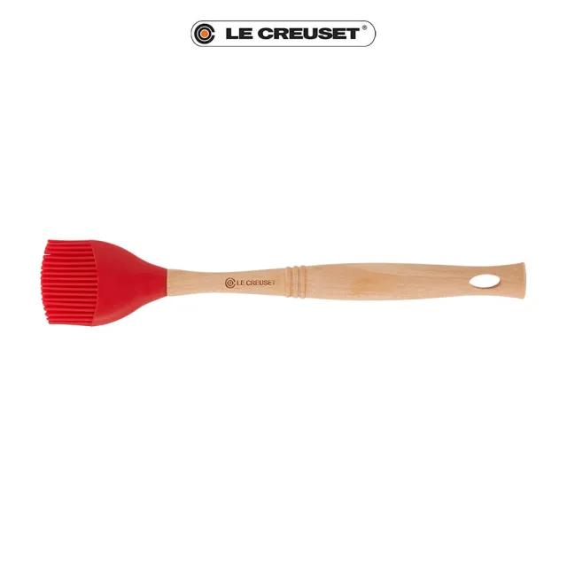 【Le Creuset】琺瑯鑄鐵單柄圓煎盤23cm 雪紡粉/櫻桃紅/綠光森林 3色選1+TNS單柄平煎鍋20cm(贈V油刷-櫻桃紅)
