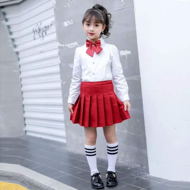 【橘魔法】調節扣百褶裙褲裙 內有安全褲 大童 女童 兒童 童裝 短裙 裙子 格子裙 校園 制服 表演 聖誕 過年