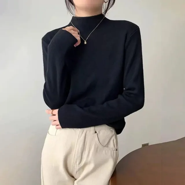 【Uicy】韓版薄內刷毛高領長袖上衣 長袖上衣 長袖T恤 衣服 女 W321