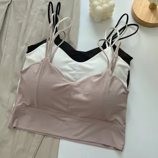 【Uicy】韓版冰絲無痕運動背心 帶胸墊免穿內衣 小可愛背心衣 V152