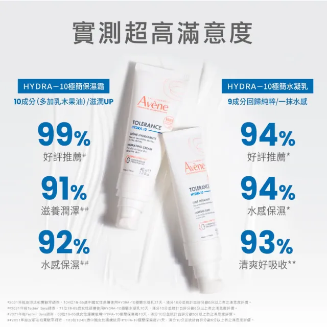 【Avene 雅漾】HYDRA-10 極簡保濕霜40mlx2