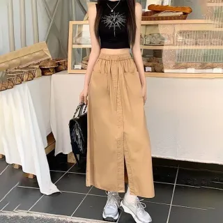 【Uicy】韓版寬鬆設計感開叉半身裙 寬褲褲子女裝 P357