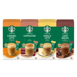 即期品【STARBUCKS 星巴克】特選系列-即溶咖啡4入/盒(摩卡咖啡/拿鐵)