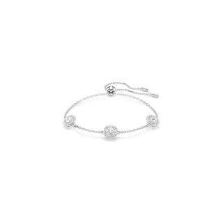 【SWAROVSKI 施華洛世奇】官方直營 Una Angelic 手鏈 圓形切割 鍍白金色 | 5732272