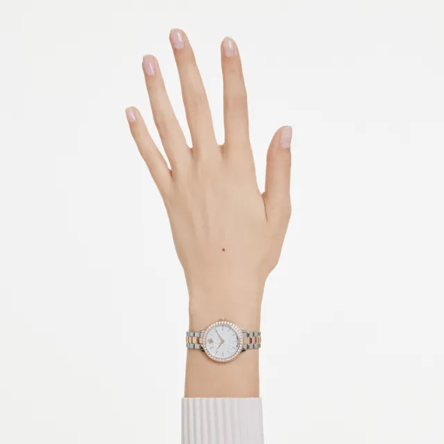 【SWAROVSKI 施華洛世奇】官方直營 手錶 瑞士製造 金屬手鏈 銀色 玫瑰金色潤飾 | 5715028