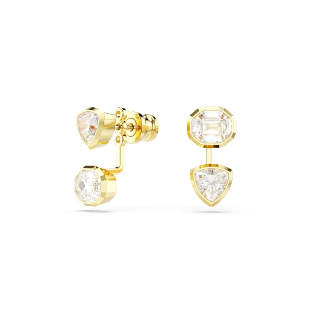 【SWAROVSKI 施華洛世奇】官方直營 Imber 耳環袋 混合式切割 鍍金色 | 5705461