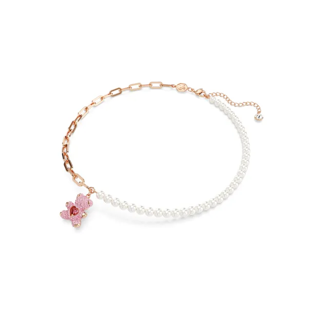 【SWAROVSKI 施華洛世奇】官方直營 Teddy 鏈墜 水晶珍珠 泰迪熊 粉紅色 | 5669166
