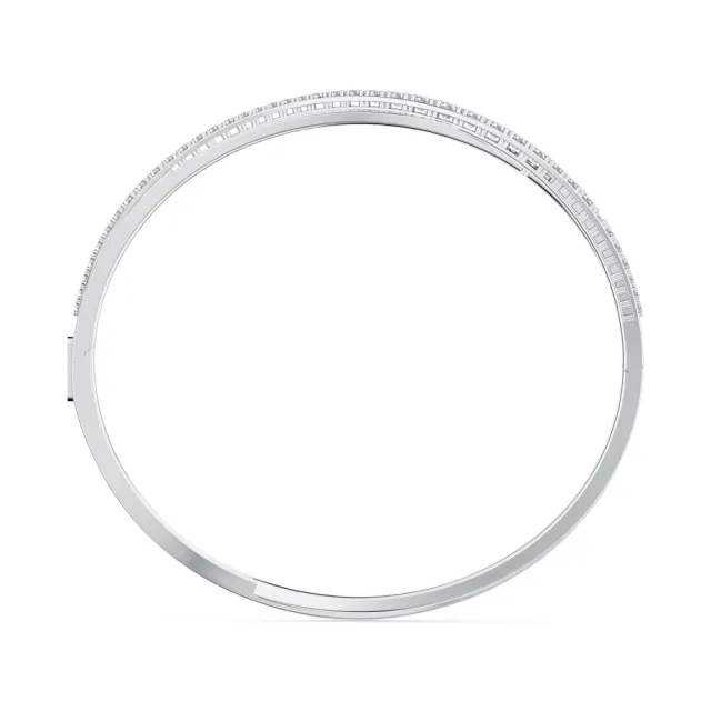 【SWAROVSKI 施華洛世奇】官方直營 Twist 手鐲 白色 鍍白金色 | 5572725