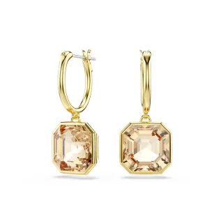 【SWAROVSKI 施華洛世奇】官方直營 Millenia 水滴形耳環 方形切割 焦糖色 | 5731148 (母親節 / 送禮 )