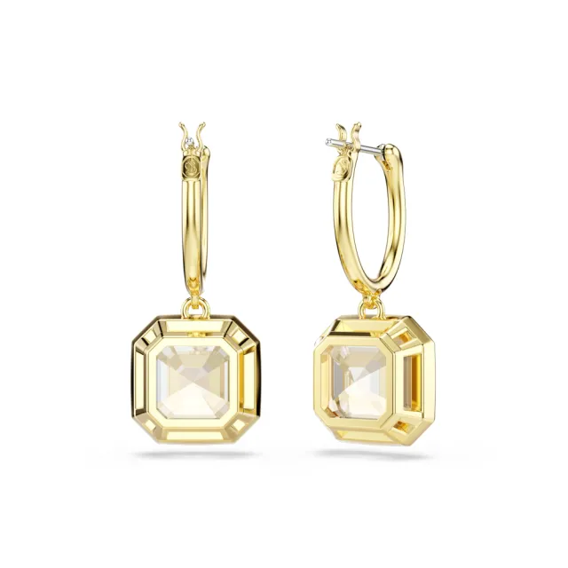 【SWAROVSKI 施華洛世奇】官方直營 Millenia 水滴形耳環 方形切割 焦糖色 | 5731148