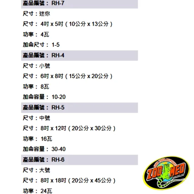 【Zoo Med】4W 迷你型加溫片 兩棲爬蟲加熱墊/恆溫保暖過冬必備/加熱墊/10×13cm(快速發熱 ZOO MED RH7)