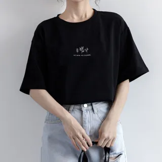 【Uicy】韓版寬鬆文青風圖案短袖上衣 衣服女裝t恤短袖t恤 T505