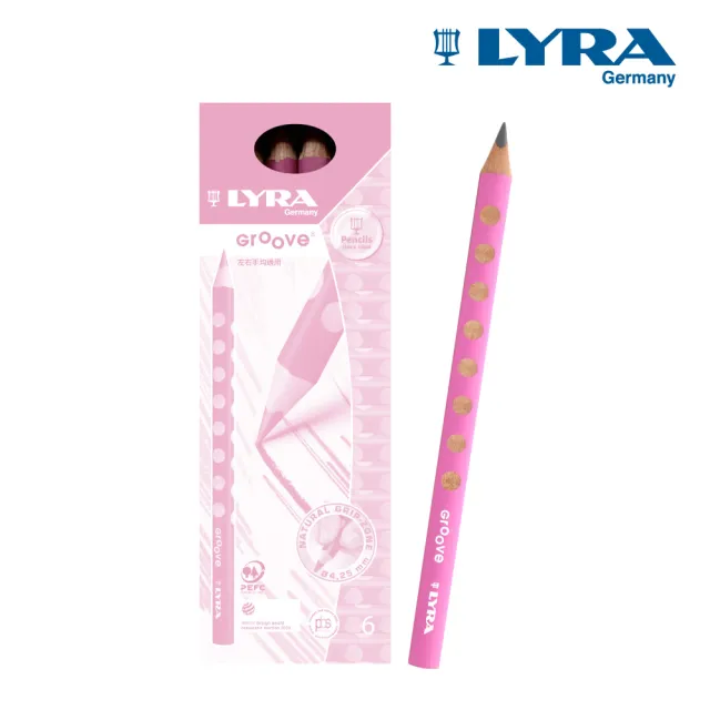 【LYRA】三角洞洞鉛筆6入(常規色)｜德國製 洞洞筆 三角鉛筆 大三角鉛筆 粗三角鉛筆