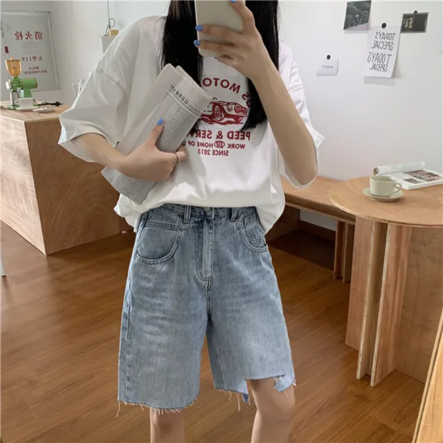 【Uicy】韓版寬鬆印花短袖上衣 衣服女裝t恤短袖t恤上衣 T502