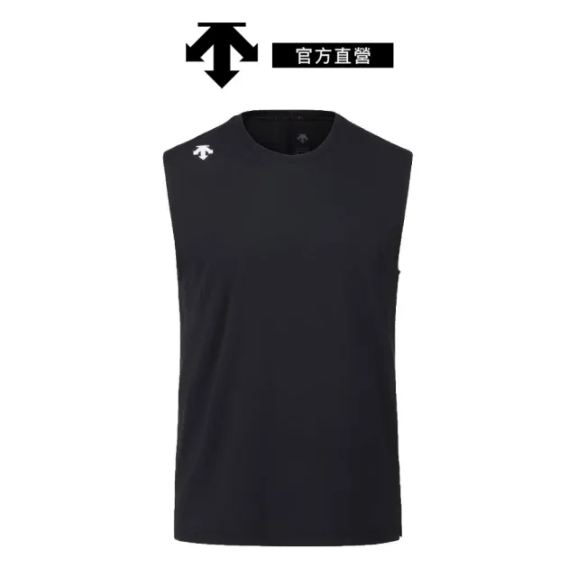 【DESCENTE】迪桑特 TOUGH 男士 吸濕快乾寬鬆無袖運動背心(黑色)