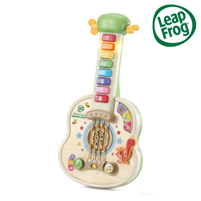 【LeapFrog】彩色數數木吉他(仿真的木吉他 上方弦鈕可旋轉調音)