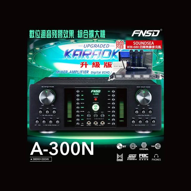 FNSD A-300N 升級版 數位迴音殘響效果 綜合擴大機(300W+300W)大功率大電流 卡拉OK擴大機