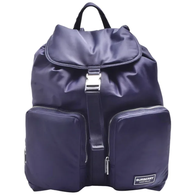 【BURBERRY 巴寶莉】經典Rucksack系列尼龍軍旅後背包(海軍藍)