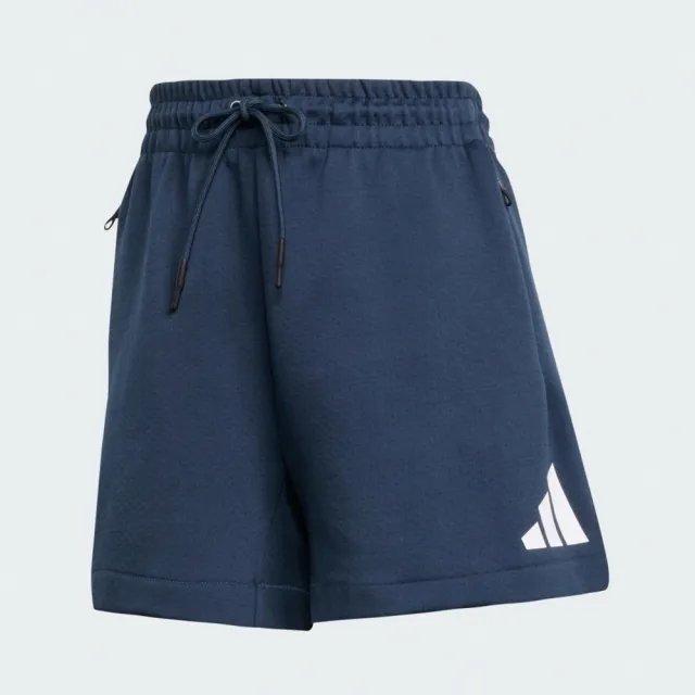 【adidas 愛迪達】W Z.n.e. Short 女 運動短褲 深藍 亞版 彈性腰頭 拉鍊口袋(JW7759)