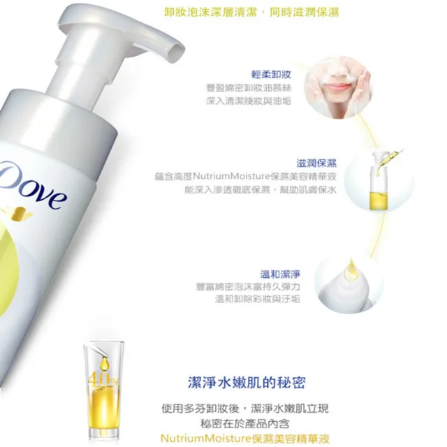 【Dove 多芬】3合1潤澤卸妝潔面慕絲135ML