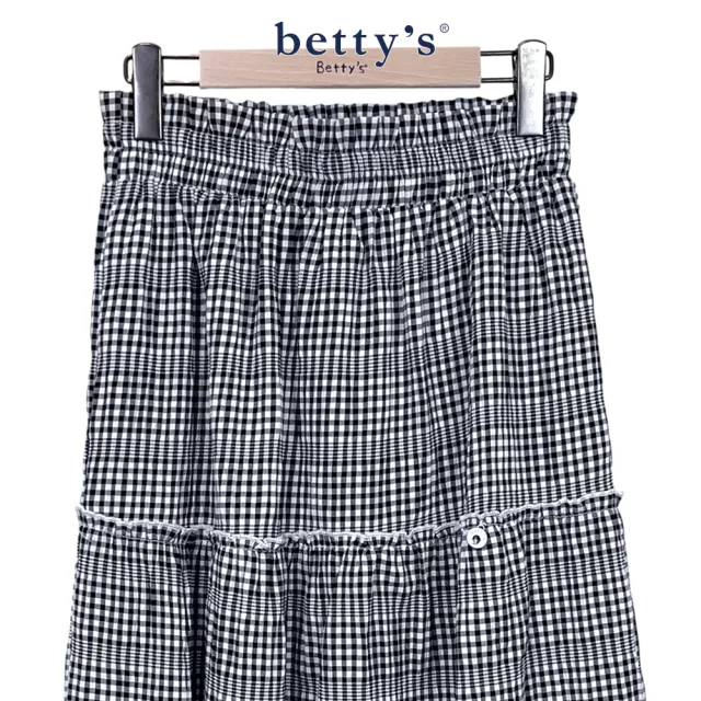 【betty’s 貝蒂思】格紋泡泡布蛋糕長裙(共二色)