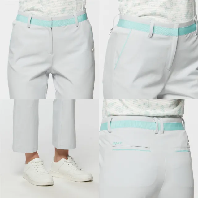 【Lynx Golf】女款環保防潑水四面彈性機能九分靴型長褲(石灰色)