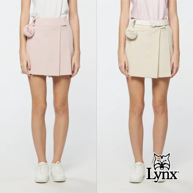【Lynx Golf】首爾高桿風格！女款吸濕排汗彈性百褶高爾夫褲裙(二色)