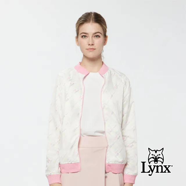 【Lynx Golf】女款防風透氣吸濕排汗雙層立領外套/夾克(二色)
