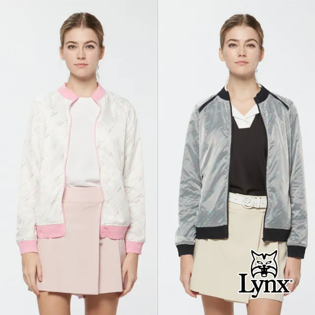 【Lynx Golf】女款防風透氣吸濕排汗雙層立領外套/夾克(二色)