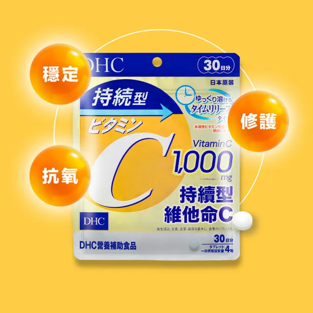 【DHC】持續型維他命C 30日份 3入組(120粒/包 緩釋型 持久 長效)