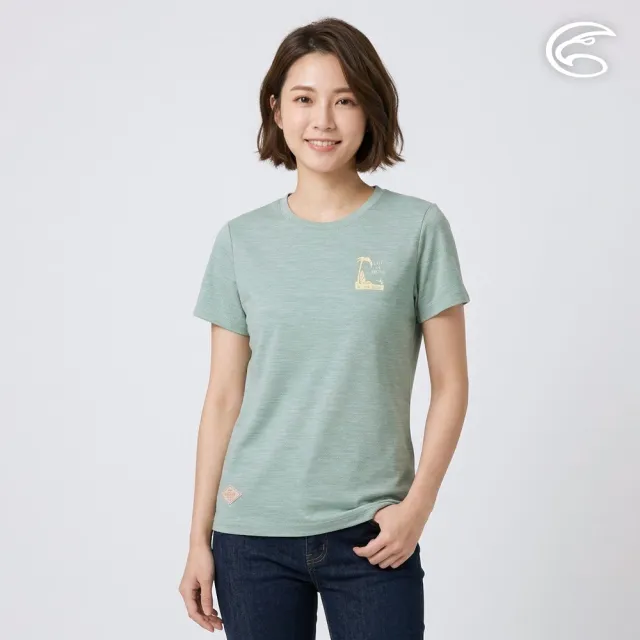 【ADISI】女浪花洞洞短袖圓領透氣圖T AL2511012 鼠尾草 S-3XL｜透氣 吸濕排汗 快乾 輕量 彈性 排汗衣