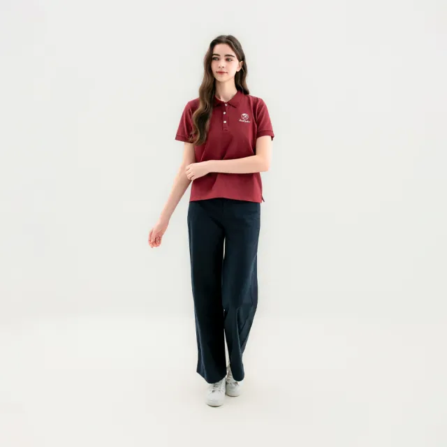 【Arnold Palmer 雨傘】女裝-BOXY小傘刺繡短袖POLO衫(紅色)