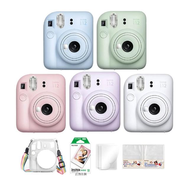 【FUJIFILM 富士軟片】instax mini 12 拍立得相機 原廠公司貨(送水晶殼10張底片相冊超值組合)