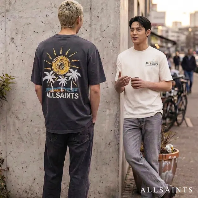 【ALLSAINTS】純棉寬鬆塗鴉LOGO短袖T恤厚實素T (多款任選)