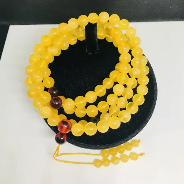 【勝弘珠寶】波羅的海金絞蜜108顆唸珠-8mm(金絞蜜唸珠108顆)