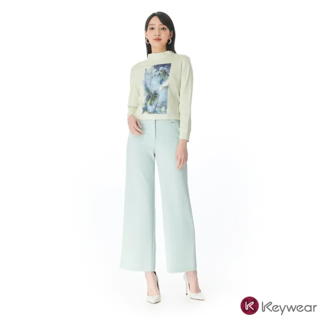 【KeyWear 奇威名品】質感珠鍊裝飾西裝長褲