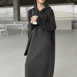 【Uicy】韓版寬鬆長版針織上衣 連身裙 吊帶裙 吊帶褲 女裝S162