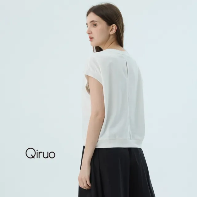 【Qiruo 奇若名品】春夏專櫃精品白色短袖上衣3241A  英文女裝